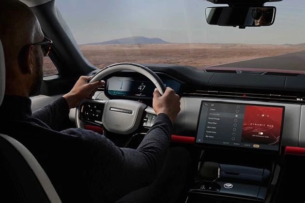 Put performance at your fingertips. The steering wheel is designed with pronounced thumb grips and innovative translucent edge-lit gearshift paddles for enhanced tactility